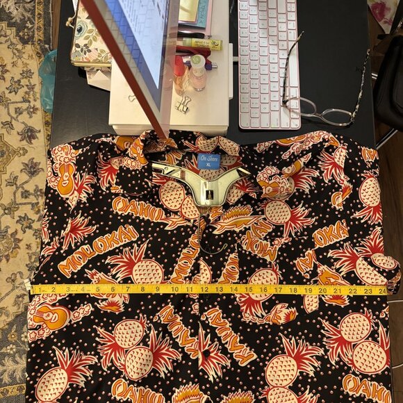 Vintage On Shore XL Hawaiian Pineapple Print Button-Up Shirt - Picture 7 of 10